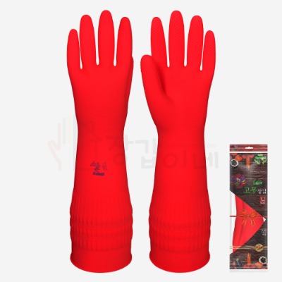 [업소용] 소중한 손 고무장갑 빨강 - 장갑은 장갑이네!